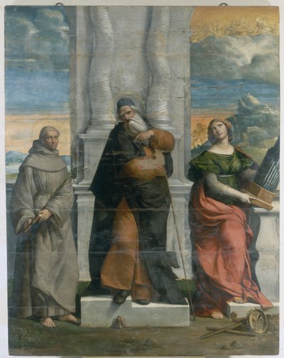 St. Anthony of Padua, St. Anthony Abbot, and St. Cecilia by Benvenuto Tisi da Garofalo
